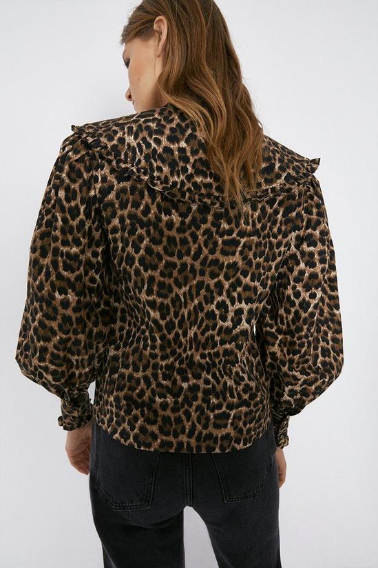 Warehouse Leopard Oversize Collar Blouse 3