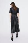Warehouse Shirred Waist Pleated Faux Leather Dress thumbnail 3