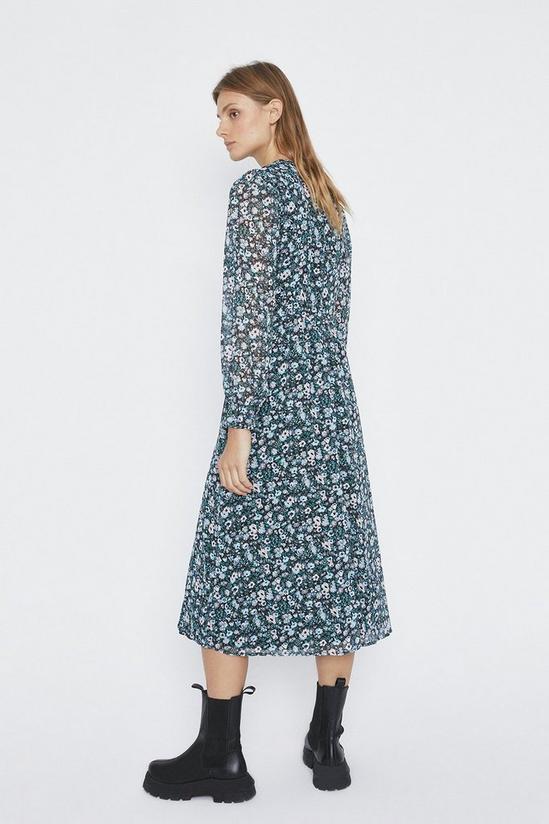 Warehouse Lace Collar Ditsy Print Midi Dress 3