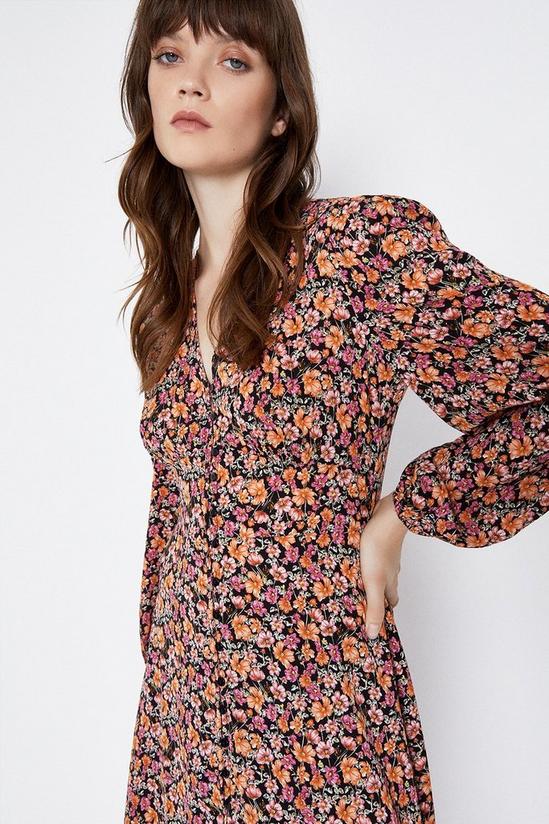 Warehouse Floral Button Through Midi Dress 2