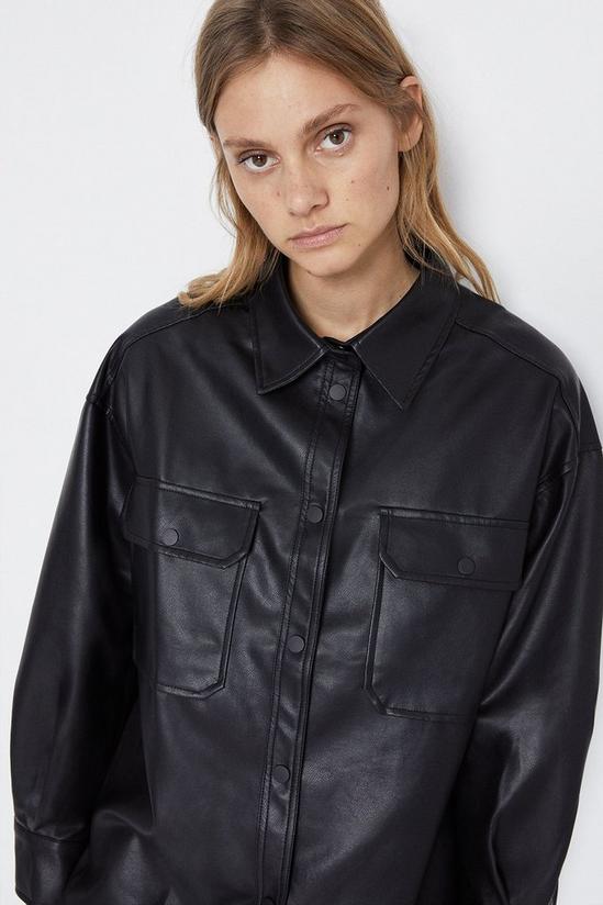 Warehouse Faux Leather Shirt 2