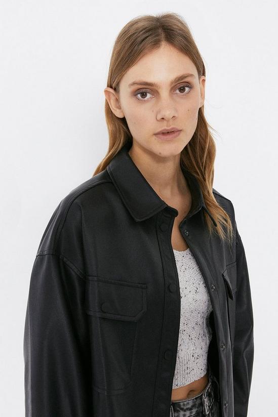 Warehouse Faux Leather Shirt 3