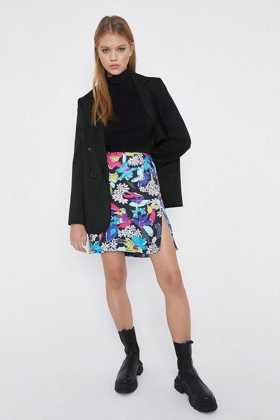 Warehouse Side Split A-Line Mini Skirt 1