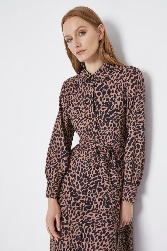 Warehouse Animal Print Midi Shirt Dress 2