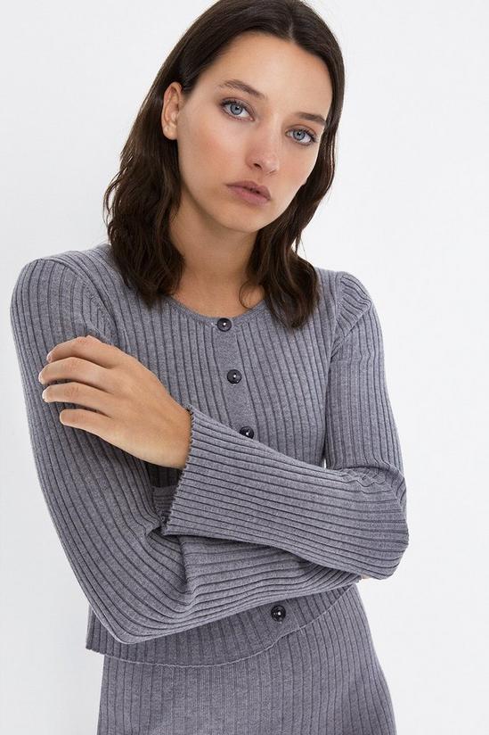 Warehouse Knitted Ribbed Scoop Neck Cardigan 1