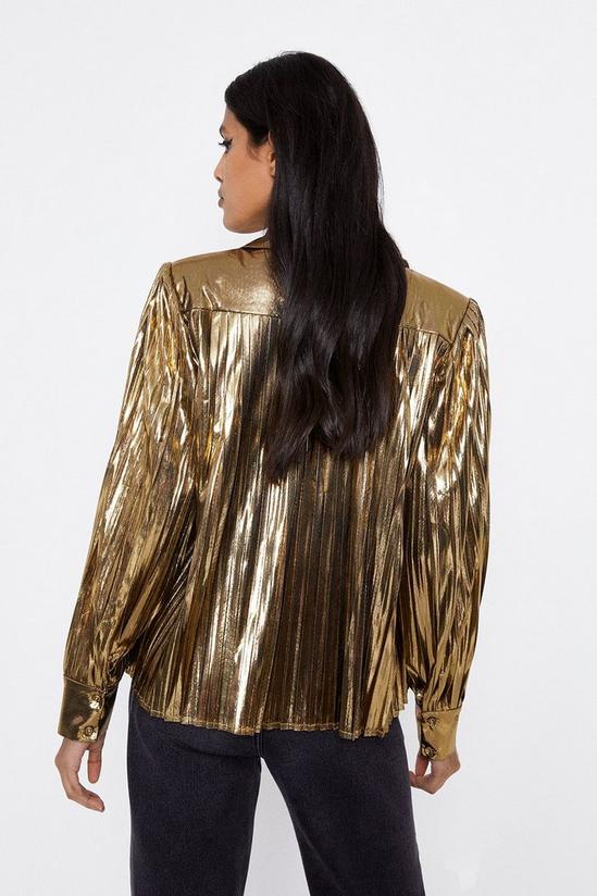 Warehouse Gold Pleated Shirt 3