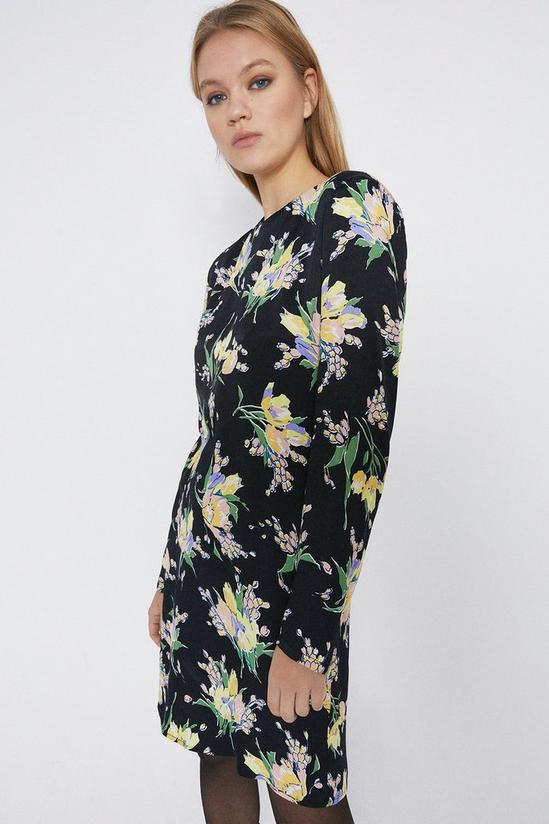 Warehouse Floral Bold Sholder Mini Dress 1