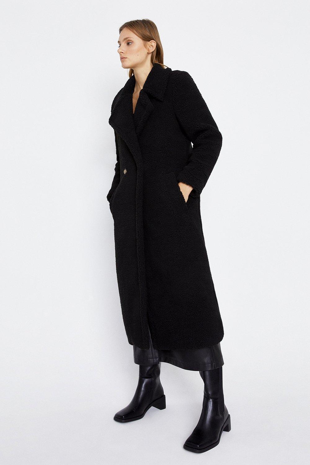 Warehouse black 2025 teddy coat