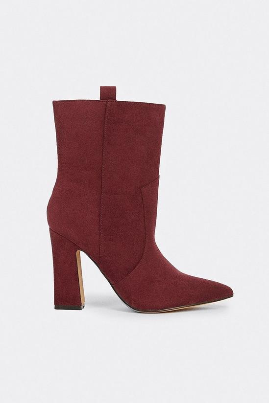 Warehouse Suedette Mid Calf Heeled Boot 1