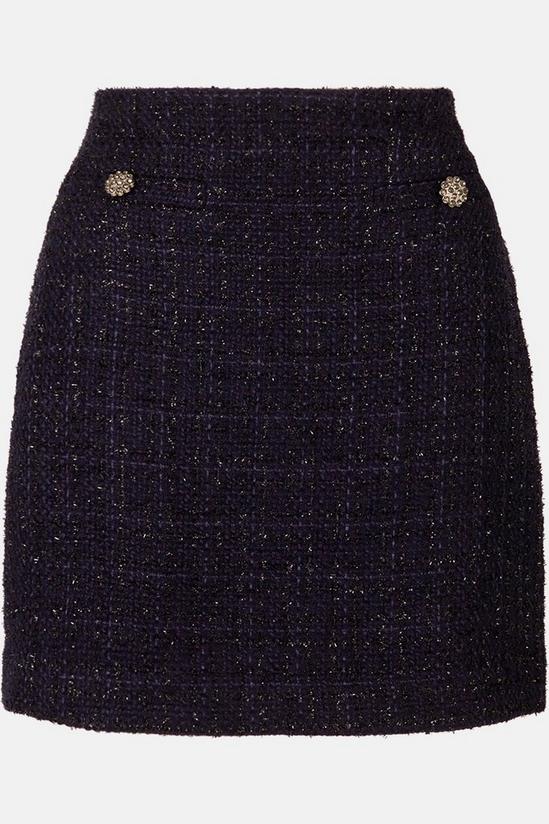 Warehouse Tweed Button Detail Mini Skirt 4