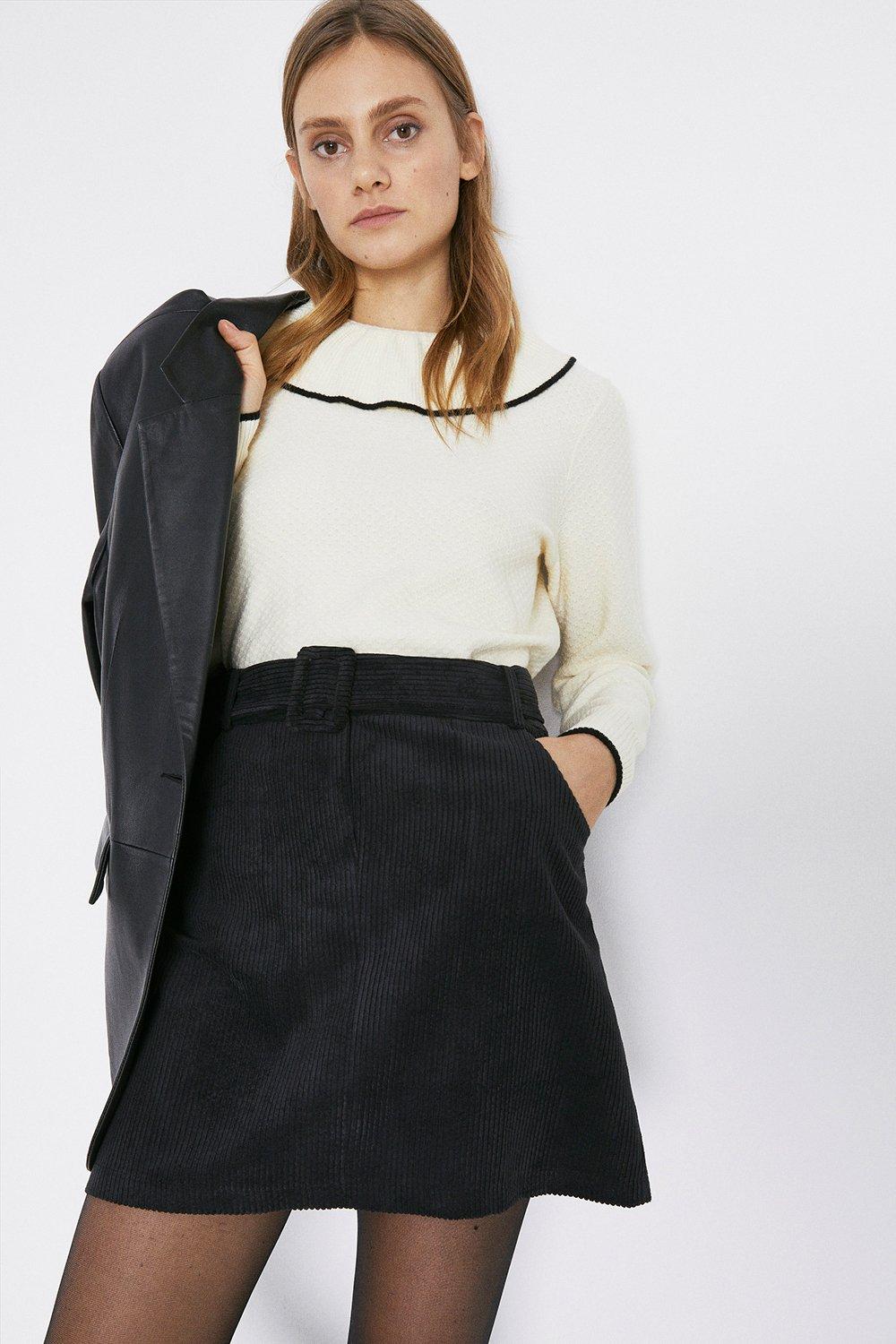 Skirts Cord Belted Mini Skirt Warehouse