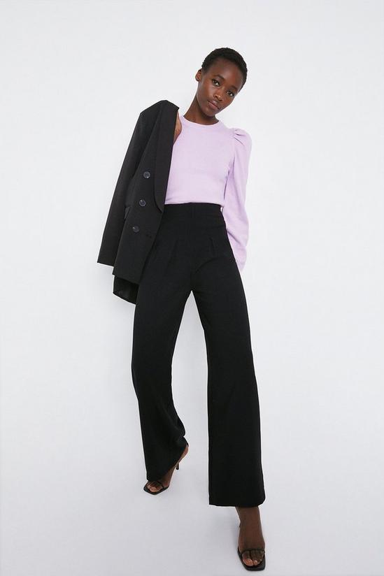 Warehouse Wide Leg Crepe Tailored Trouser 1