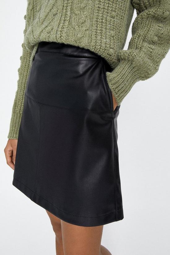 Warehouse Faux Leather Seamed Pelmet Skirt 2