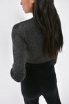 Warehouse Knitted Sparkle Rib Long Sleeve Crew Neck Top thumbnail 3