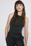 Warehouse Knitted Sparkle Rib Cutaway Vest Top thumbnail 2