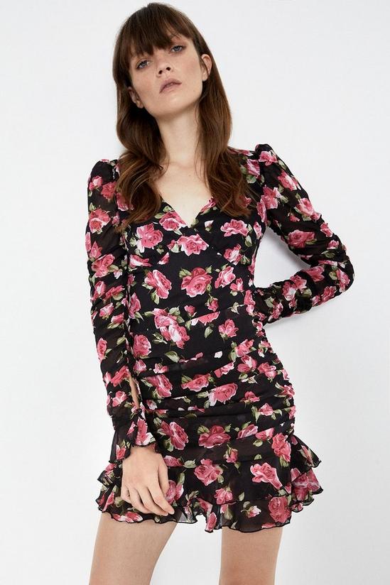 Warehouse Floral Ruched Detail Dress 2