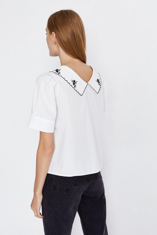 Warehouse Embroidered Collar Detail Blouse 3