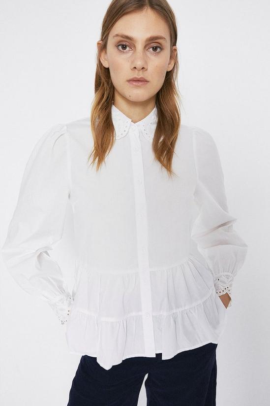 Warehouse Embroidered Collar Tiered Shirt 2