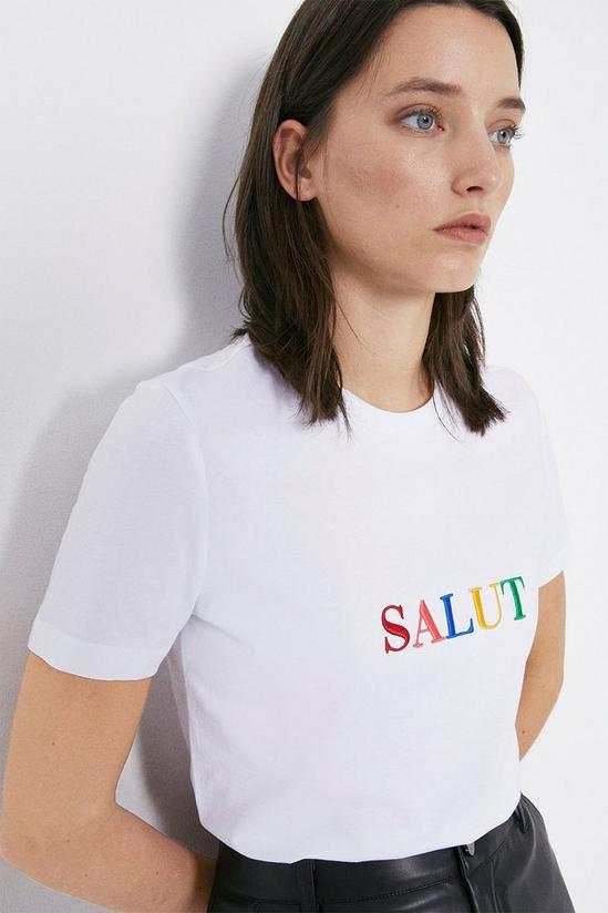 Warehouse Salut Embroidered T-Shirt 2