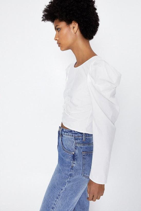 Warehouse Puff Sleeve Ruched Detail Top 2