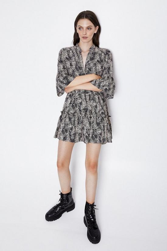 Warehouse Patched Spot Print Tiered Dress 1