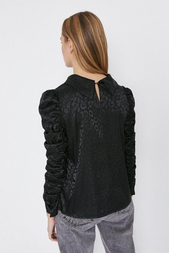 Warehouse Animal Ruched Sleeve Top 3