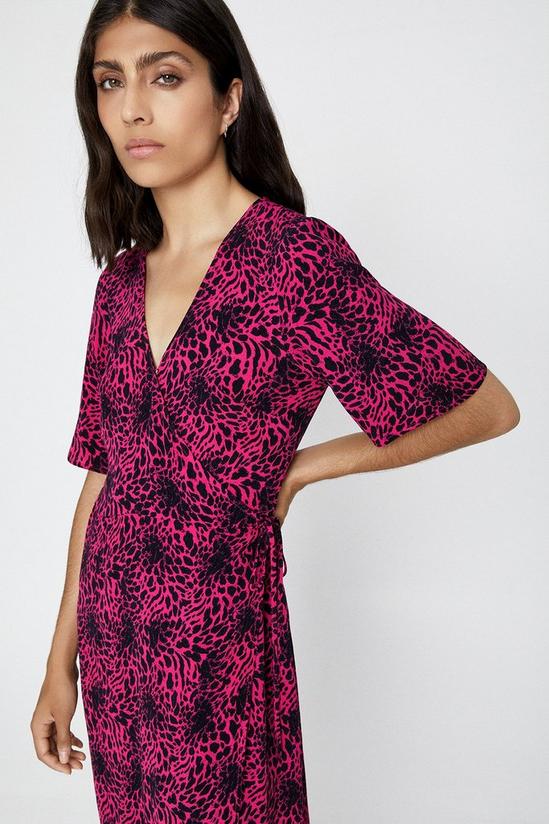 Warehouse Pink Leopard Wrap Dress 3