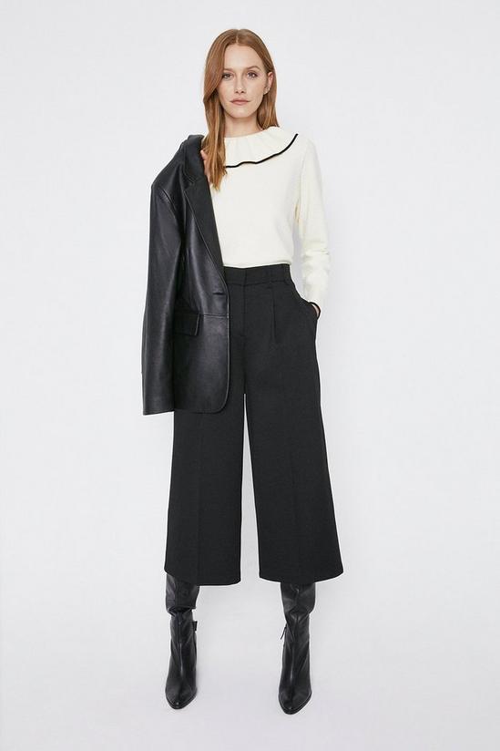 Warehouse Cotton Sateen Cropped Trouser 1