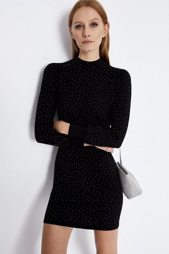 Warehouse Sparkle Knitted Dress 1