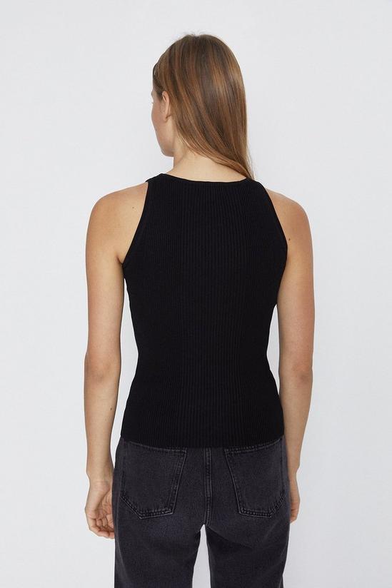 Warehouse Knitted Rib Cutaway Vest Top 3