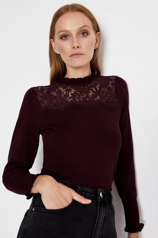 Warehouse Lace High Neck Jumper 1