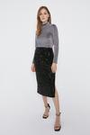 Warehouse Sequin Velvet Midi Skirt thumbnail 1