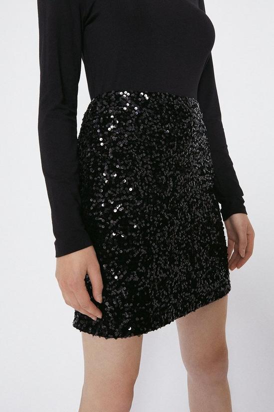 Warehouse Sequin Velvet Short Skirt 1