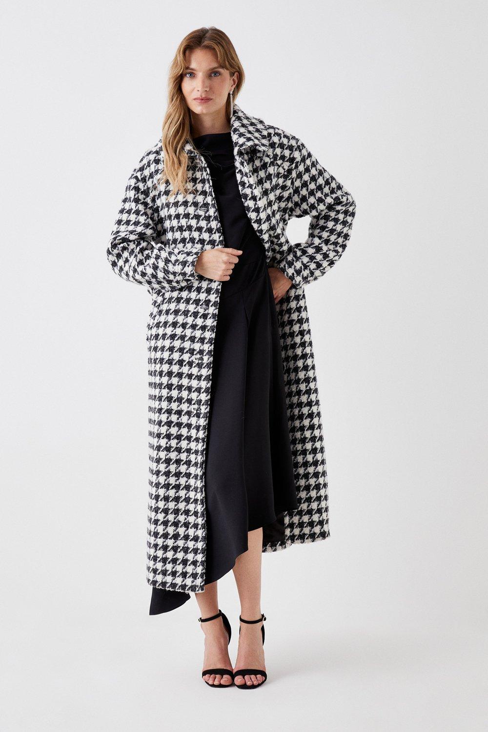 Jackets & Coats | Dogtooth Belted Longline Coat | Coast