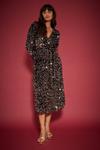 Dorothy Perkins Petite Velvet Sequin Wrap Midi Dress thumbnail 1