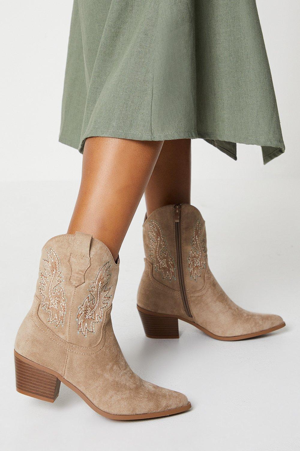 Boots | Faith: Anita Embroidered Western Cowboy Boots | Faith