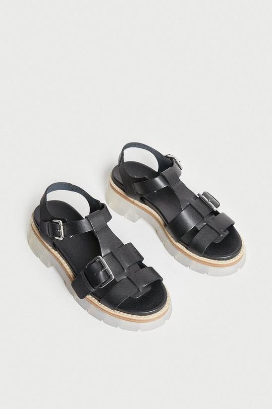 Warehouse Real Leather Transparent Sole Chunky Sandal 2