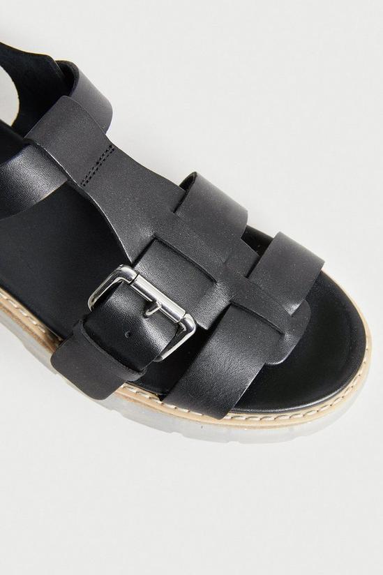 Warehouse Real Leather Transparent Sole Chunky Sandal 3