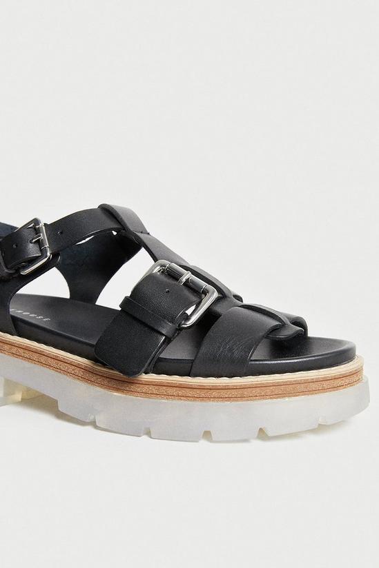 Warehouse Real Leather Transparent Sole Chunky Sandal 4