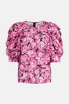 Warehouse Puff Sleeve Blouse In Floral thumbnail 4