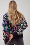Warehouse Cosy Floral Jacquard Knitted Cardigan thumbnail 3