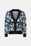 Warehouse Cosy Floral Jacquard Knitted Cardigan thumbnail 4