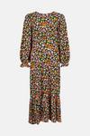 Warehouse Woven Midi Tea Dress  In Floral thumbnail 4