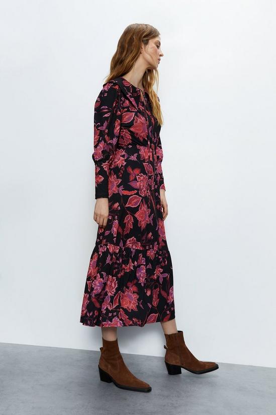 Warehouse Paisley Floral Scallop Collar Midi Dress 3