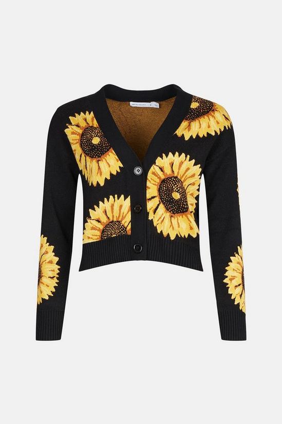 Warehouse Sunflower Jacquard Knit Cardigan 4