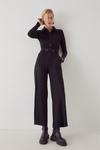 Warehouse Petite Topstitched Detail Belted Jumpsuit thumbnail 1