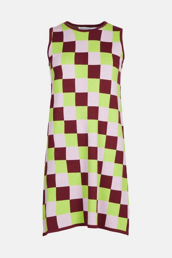 Warehouse Checkerboard Knit Swing Dress 4