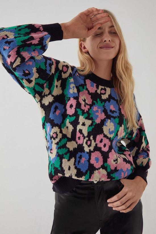 Warehouse Cosy Floral Jacquard Knit Jumper 2