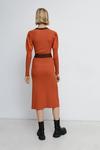 Warehouse Contrast Tipping Belted Midi Dress thumbnail 3