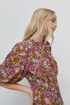 Warehouse Puff Sleeve Midi Dress In Floral thumbnail 2